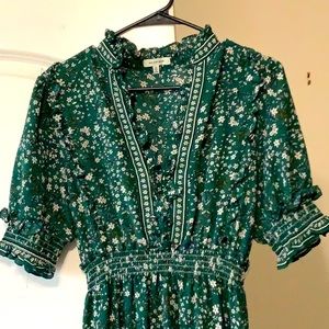 Green Floral Maxi Dress